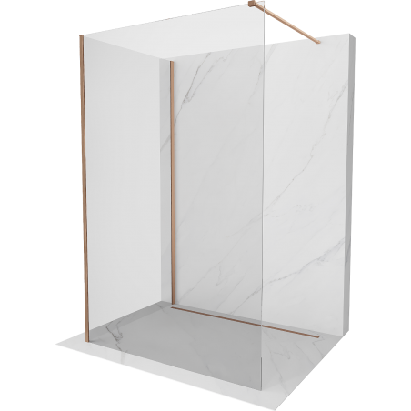 Mexen Kioto ścianka prysznicowa Walk-in 130 x 70 cm, transparent, miedź szczotkowana - 800-130-212-65-00-070
