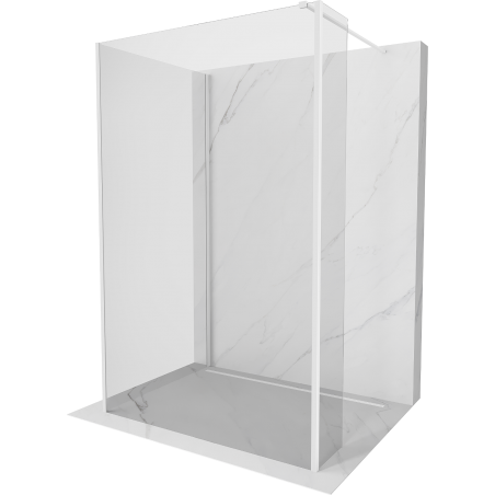 Mexen Kioto ścianka prysznicowa Walk-in 125 x 90 x 40 cm, transparent, biała - 800-125-090-221-20-00-040