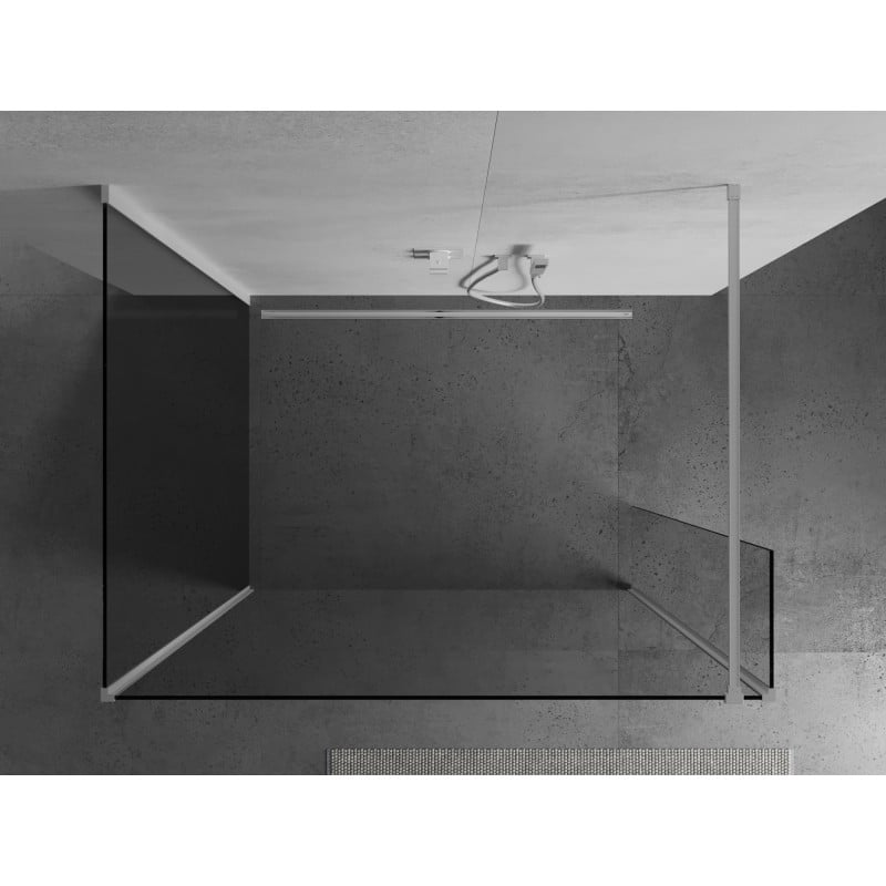 Mexen Kioto ścianka prysznicowa Walk-in 125 x 90 x 40 cm, transparent, biała - 800-125-090-221-20-00-040