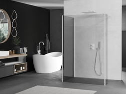 Mexen Kioto ścianka prysznicowa Walk-in 110 x 110 x 40 cm, transparent, biała - 800-110-110-221-20-00-040