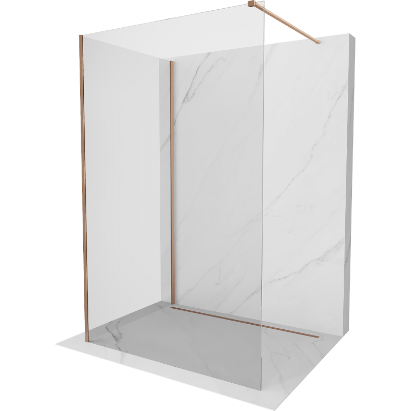 Mexen Kioto ścianka prysznicowa Walk-in 120 x 100 cm, transparent, miedź szczotkowana - 800-120-212-65-00-100