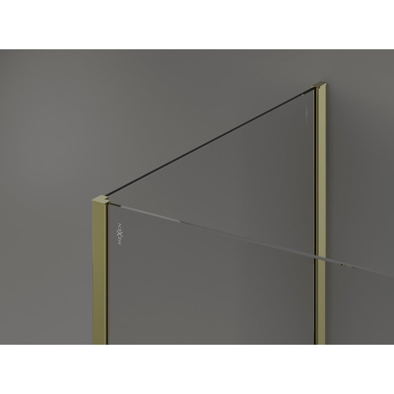 Mexen Kioto ścianka prysznicowa Walk-in 120 x 70 x 30 cm, transparent, złota - 800-120-070-221-50-00-030
