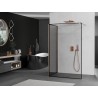 Mexen Kioto ścianka prysznicowa Walk-in 100 x 100 cm, czarna ramka, miedź szczotkowana - 800-100-212-65-70-100