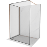 Mexen Kioto ścianka prysznicowa Walk-in 100 x 100 cm, czarna ramka, miedź szczotkowana - 800-100-212-65-70-100