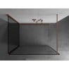 Mexen Kioto ścianka prysznicowa Walk-in 100 x 100 cm, czarna ramka, miedź szczotkowana - 800-100-212-65-70-100