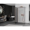 Mexen Kioto ścianka prysznicowa Walk-in 130 x 110 cm, czarna ramka, miedź szczotkowana - 800-130-212-65-70-110