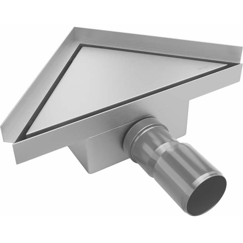 Mexen Flat-T M13 wpust podłogowy trójkątny 20 x 20 cm, inox - 1010320