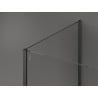 Mexen Kioto ścianka prysznicowa Walk-in 100 x 70 cm, czarna ramka, gun gray szczotkowany - 800-100-212-66-70-070