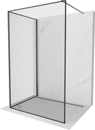 Mexen Kioto ścianka prysznicowa Walk-in 140 x 70 cm, czarna ramka, gun gray szczotkowany - 800-140-212-66-70-070