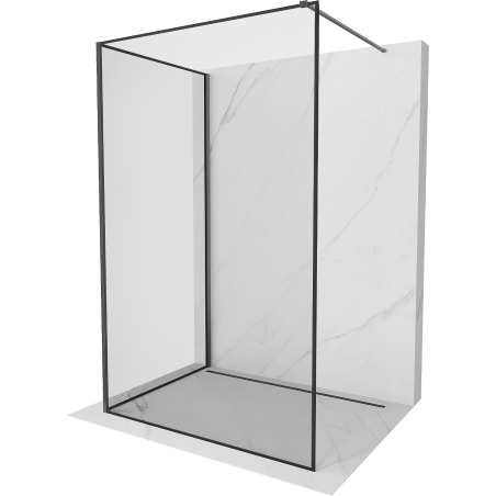 Mexen Kioto ścianka prysznicowa Walk-in 120 x 80 cm, czarna ramka, gun gray szczotkowany - 800-120-212-66-70-080