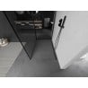 Mexen Kioto ścianka prysznicowa Walk-in 120 x 80 cm, czarna ramka, gun gray szczotkowany - 800-120-212-66-70-080