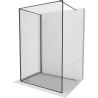 Mexen Kioto ścianka prysznicowa Walk-in 100 x 90 cm, czarna ramka, gun gray szczotkowany - 800-100-212-66-70-090