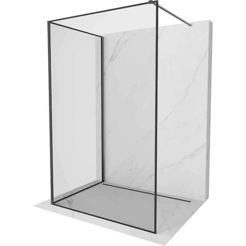 Mexen Kioto ścianka prysznicowa Walk-in 120 x 120 cm, czarna ramka, gun gray szczotkowany - 800-120-212-66-70-120