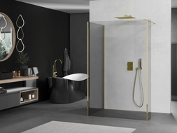 Mexen Kioto ścianka prysznicowa Walk-in 120 x 100 x 40 cm, transparent, złota - 800-120-100-221-50-00-040