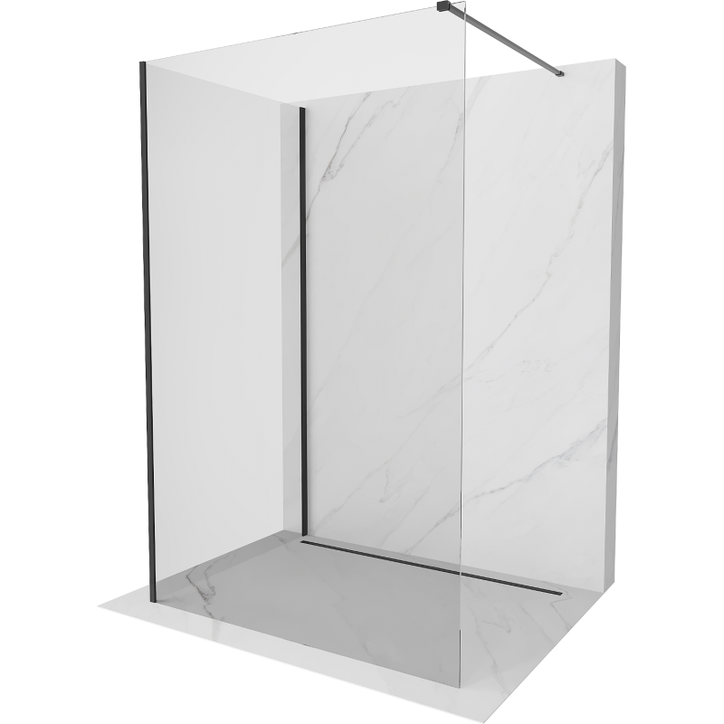 Mexen Kioto ścianka prysznicowa Walk-in 100 x 90 cm, transparent, czarna - 800-100-212-70-00-090