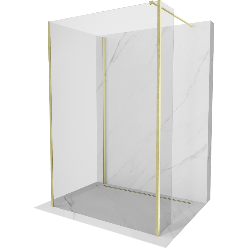 Mexen Kioto ścianka prysznicowa Walk-in 130 x 95 x 30 cm, transparent, złota szczotkowana - 800-130-095-221-55-00-030