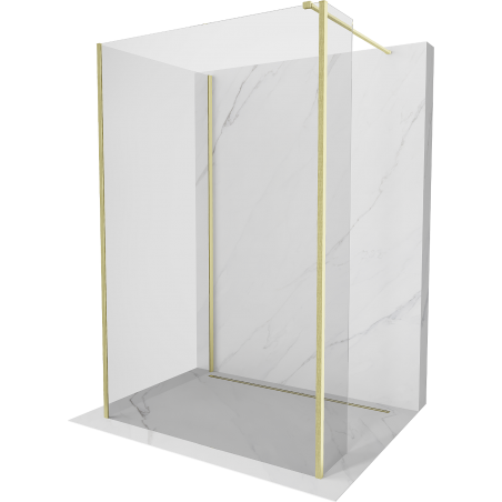 Mexen Kioto ścianka prysznicowa Walk-in 120 x 105 x 30 cm, transparent, złota szczotkowana - 800-120-105-221-55-00-030