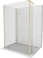 Mexen Kioto ścianka prysznicowa Walk-in 125 x 70 x 40 cm, transparent, złota szczotkowana - 800-125-070-221-55-00-040