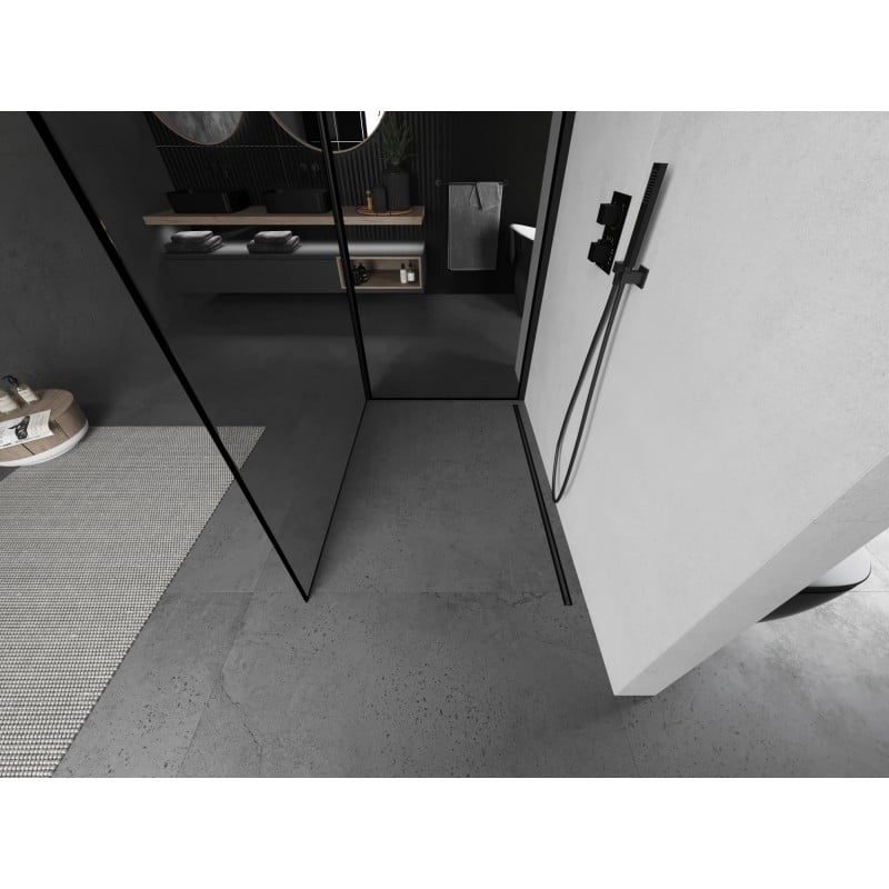 Mexen Kioto ścianka prysznicowa Walk-in 100 x 80 cm, czarna ramka, czarna - 800-100-212-70-70-080