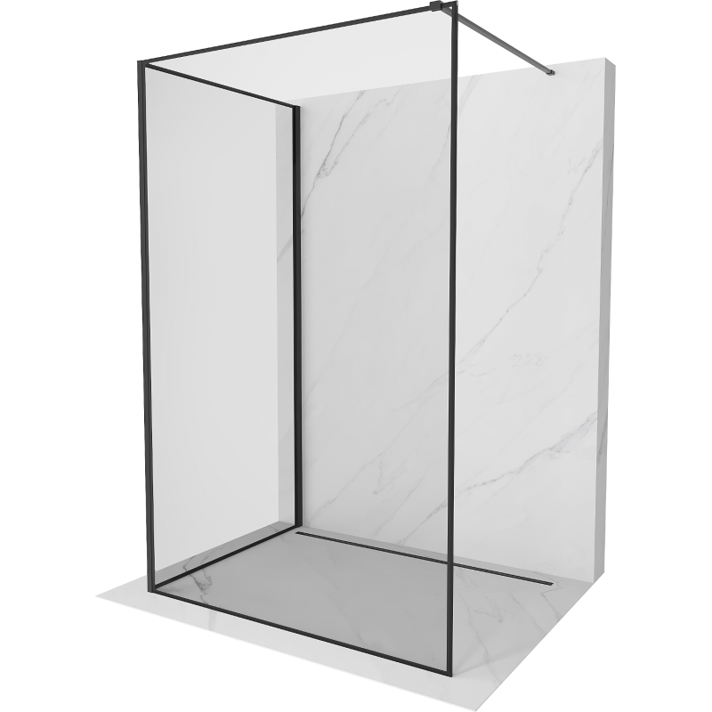 Mexen Kioto ścianka prysznicowa Walk-in 100 x 80 cm, czarna ramka, czarna - 800-100-212-70-70-080