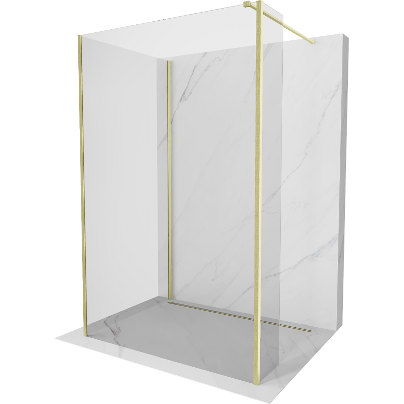 Mexen Kioto ścianka prysznicowa Walk-in 100 x 95 x 40 cm, transparent, złota szczotkowana - 800-100-095-221-55-00-040