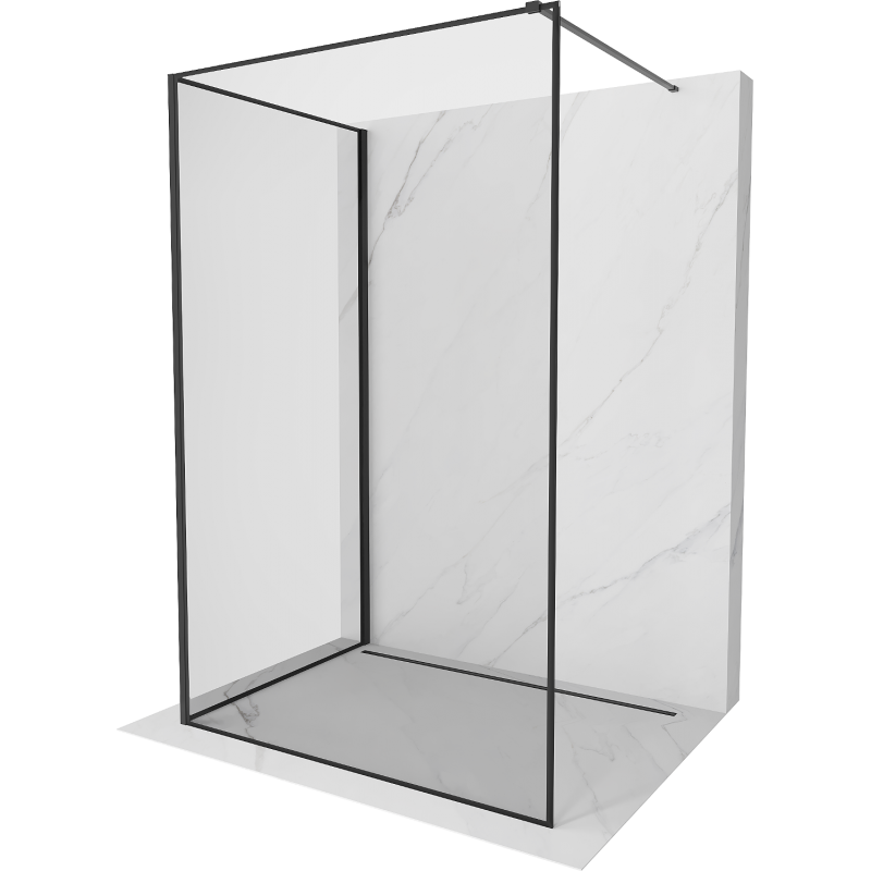 Mexen Kioto ścianka prysznicowa Walk-in 130 x 120 cm, czarna ramka, czarna - 800-130-212-70-70-120