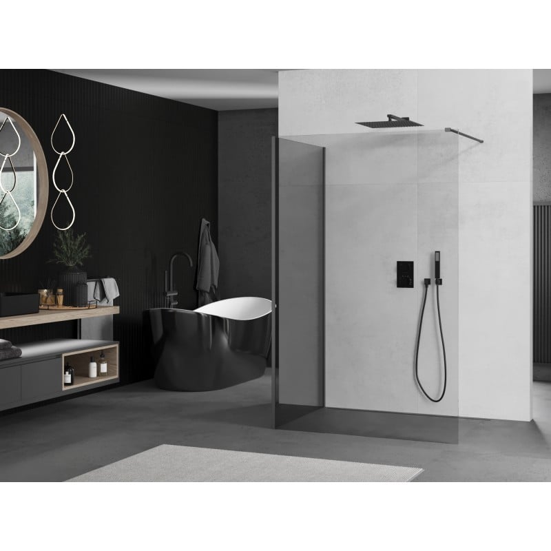Mexen Kioto ścianka prysznicowa Walk-in 90 x 85 cm, transparent, gun metal - 800-090-212-95-00-085