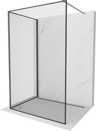 Mexen Kioto ścianka prysznicowa Walk-in 130 x 80 cm, czarna ramka, gun metal - 800-130-212-95-70-080
