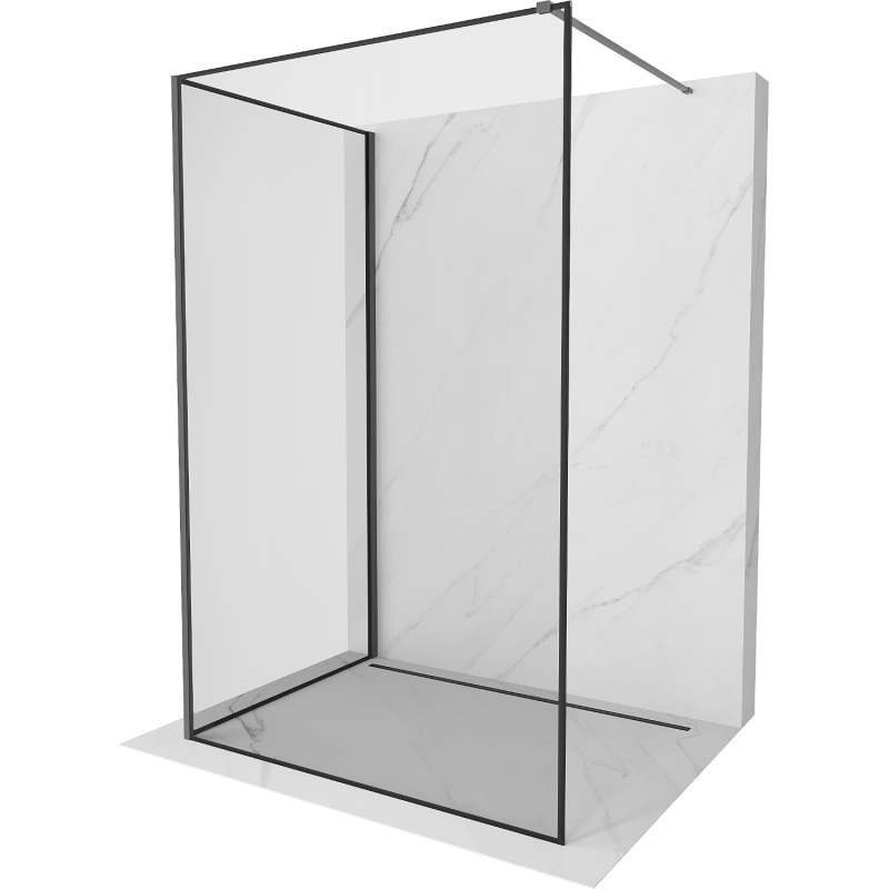 Mexen Kioto ścianka prysznicowa Walk-in 140 x 100 cm, czarna ramka, gun metal - 800-140-212-95-70-100