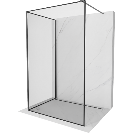 Mexen Kioto ścianka prysznicowa Walk-in 140 x 100 cm, czarna ramka, gun metal - 800-140-212-95-70-100