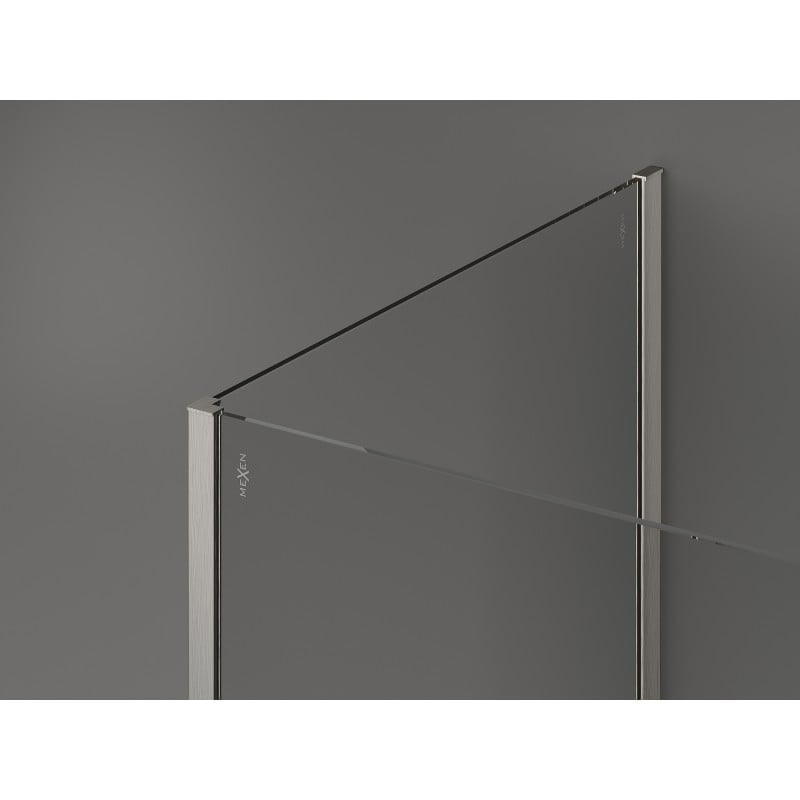 Mexen Kioto ścianka prysznicowa Walk-in 90 x 75 cm, transparent, nikiel szczotkowany - 800-090-212-97-00-075