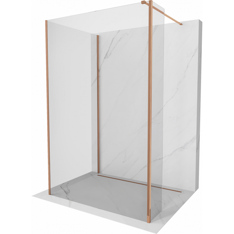 Mexen Kioto ścianka prysznicowa Walk-in 120 x 85 x 40 cm, transparent, różowe złoto - 800-120-085-221-60-00-040