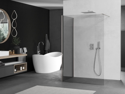 Mexen Kioto ścianka prysznicowa Walk-in 140 x 85 cm, transparent, nikiel szczotkowany - 800-140-212-97-00-085