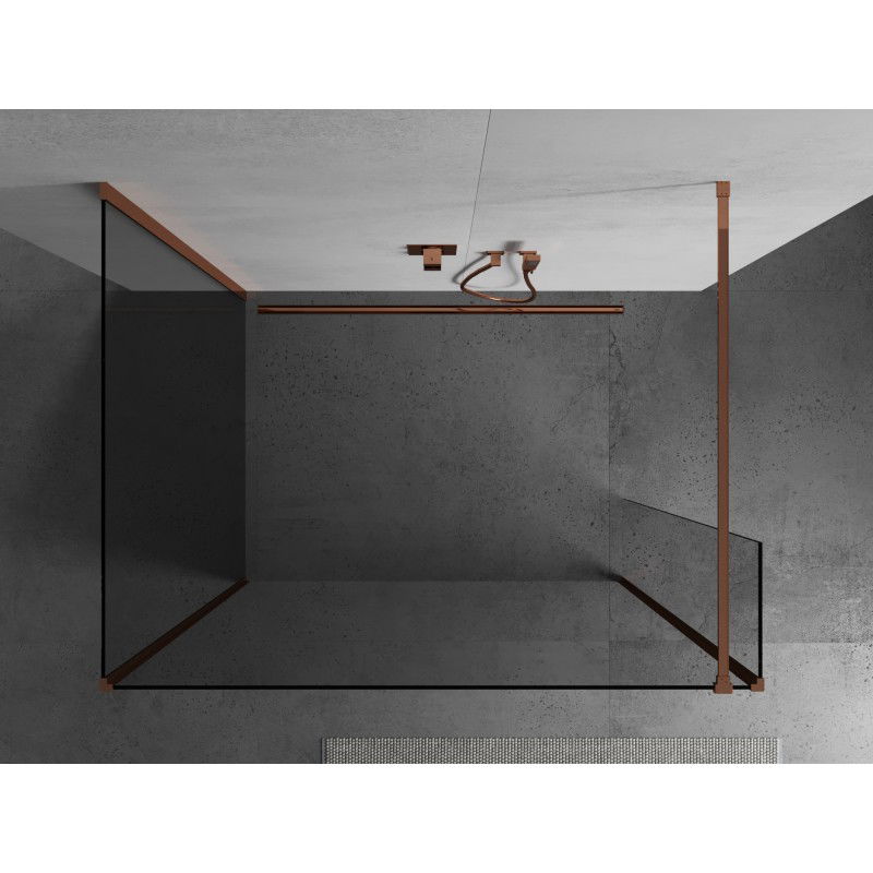 Mexen Kioto ścianka prysznicowa Walk-in 140 x 110 x 40 cm, transparent, różowe złoto - 800-140-110-221-60-00-040