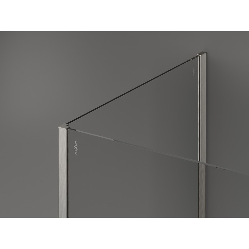 Mexen Kioto ścianka prysznicowa Walk-in 125 x 110 cm, transparent, nikiel szczotkowany - 800-125-212-97-00-110