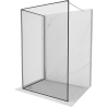 Mexen Kioto ścianka prysznicowa Walk-in 140 x 90 cm, czarna ramka, nikiel szczotkowany - 800-140-212-97-70-090