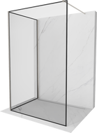 Mexen Kioto ścianka prysznicowa Walk-in 130 x 100 cm, czarna ramka, nikiel szczotkowany - 800-130-212-97-70-100