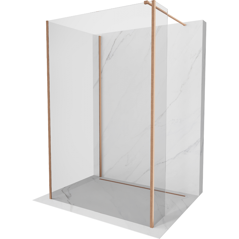 Mexen Kioto ścianka prysznicowa Walk-in 120 x 70 x 40 cm, transparent, miedź szczotkowana - 800-120-070-221-65-00-040