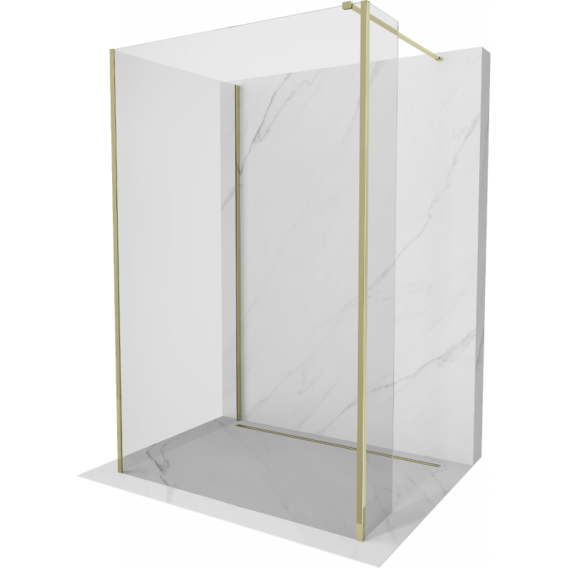 Mexen Kioto ścianka prysznicowa Walk-in 120 x 70 x 30 cm, transparent, złota - 800-120-070-221-50-00-030