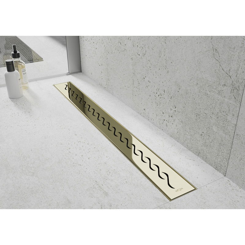Mexen Flat M18 maskownica do odpływu liniowego 100 cm, złota - 1523100