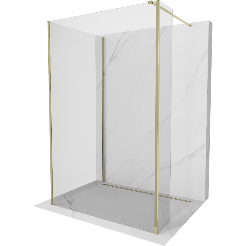 Mexen Kioto ścianka prysznicowa Walk-in 135 x 90 x 30 cm, transparent, złota - 800-135-090-221-50-00-030