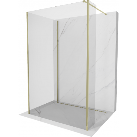 Mexen Kioto ścianka prysznicowa Walk-in 135 x 90 x 30 cm, transparent, złota - 800-135-090-221-50-00-030