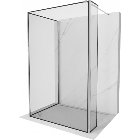 Mexen Kioto ścianka prysznicowa Walk-in 140 x 100 x 30 cm, czarna ramka, chrom - 800-140-100-221-01-70-030
