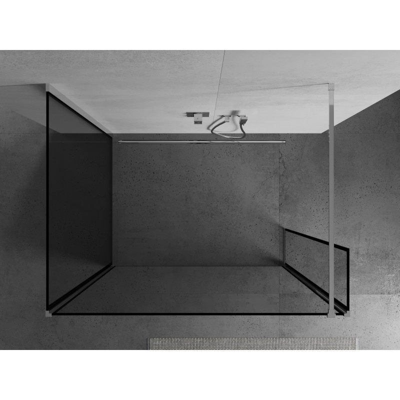 Mexen Kioto ścianka prysznicowa Walk-in 140 x 100 x 30 cm, czarna ramka, chrom - 800-140-100-221-01-70-030