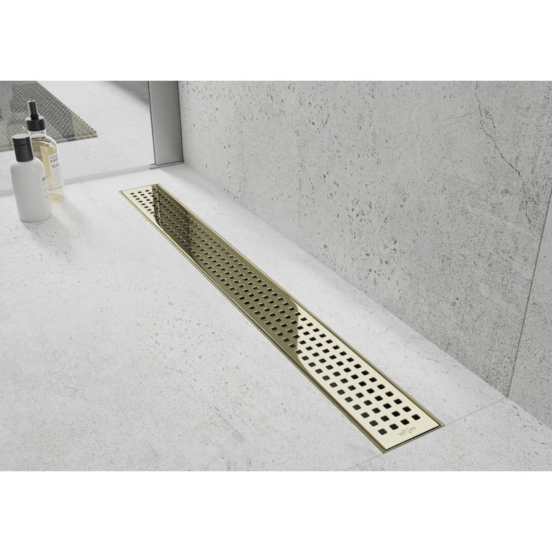 Mexen Flat M08 maskownica do odpływu liniowego 50 cm, złota - 1525050