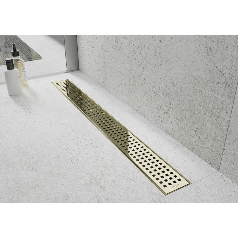 Mexen Flat M08 maskownica do odpływu liniowego 80 cm, złota - 1525080