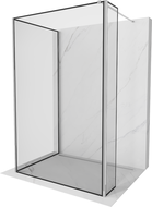 Mexen Kioto ścianka prysznicowa Walk-in 130 x 100 x 40 cm, czarna ramka, chrom - 800-130-100-221-01-70-040
