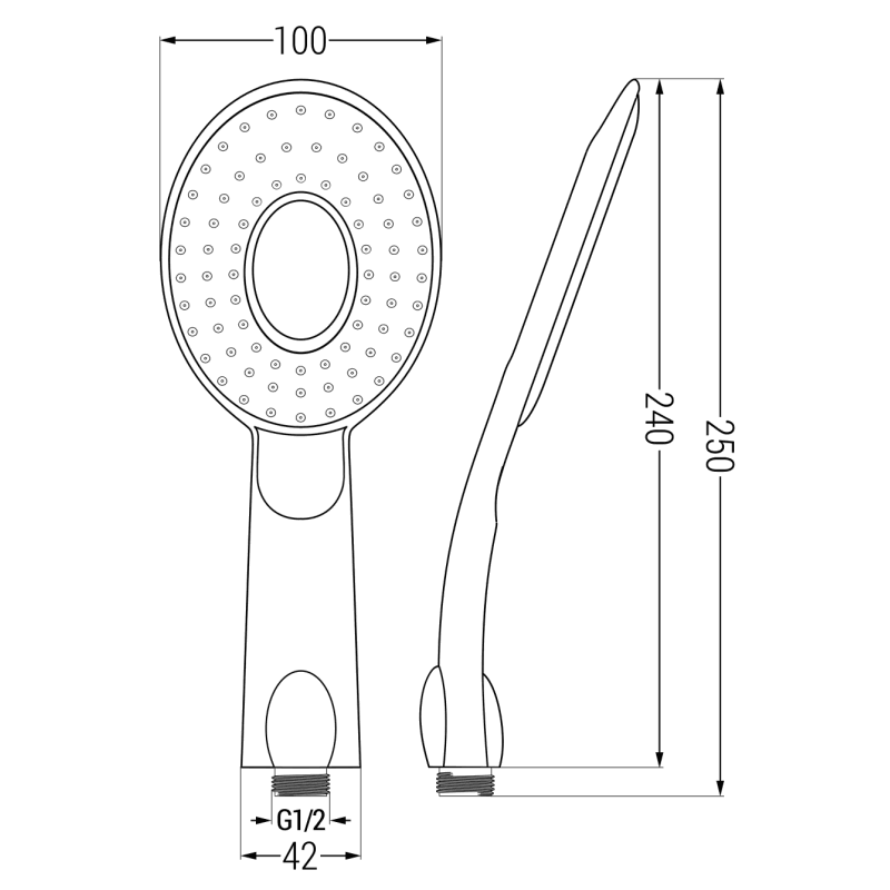 Mexen R-73 rączka prysznicowa 1-funkcyjna, chrom/biała - 79573-02
