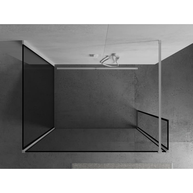 Mexen Kioto ścianka prysznicowa Walk-in 100 x 80 x 40 cm, czarna ramka, biała - 800-100-080-221-20-70-040