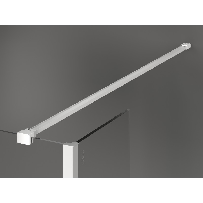 Mexen Kioto ścianka prysznicowa Walk-in 90 x 90 x 40 cm, czarna ramka, biała - 800-090-090-221-20-70-040